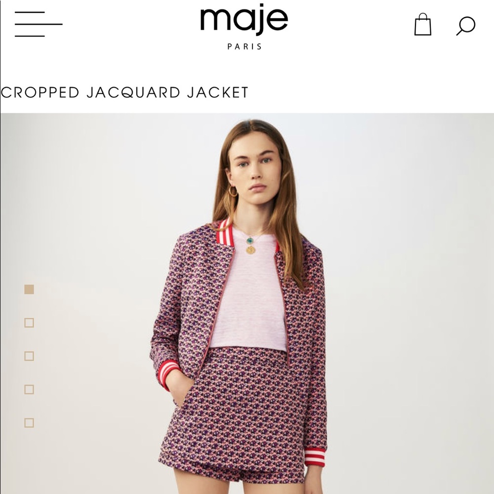 Maje Paris Cropped Jacquard Jacket